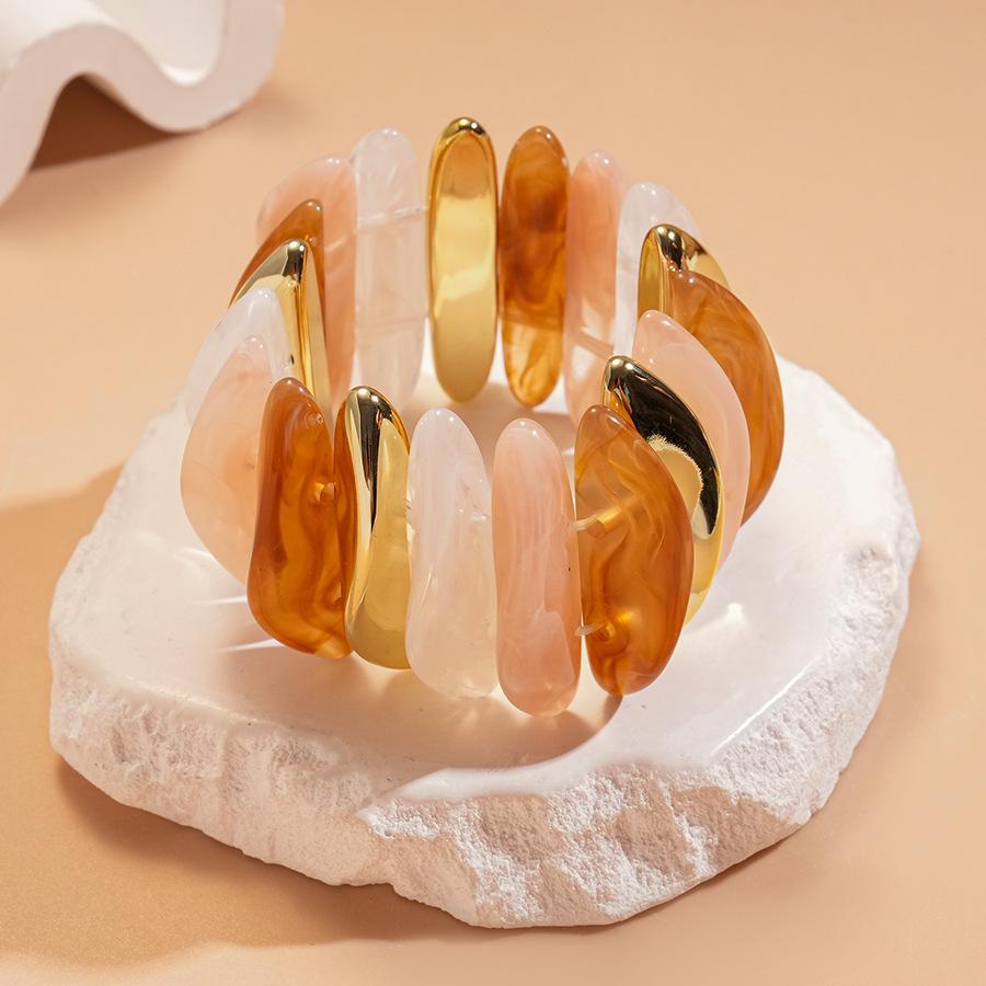 

Красочный ацетатный открытый браслет: Преувеличенный браслет «легкая роскошь» для женщин