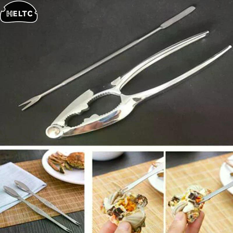 4 Pcs Seafood Tool Set Crab Shrimp Fruit Pliers Fork Spoon Set Nut Walnut Lobster Crab Cracker Tools Kitchen Accessories