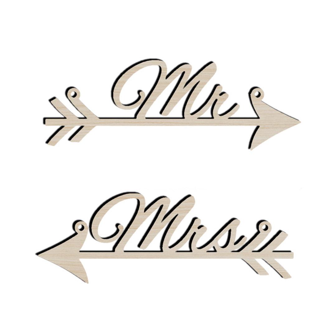 Wooden Letter Arrow Sign Boxwood Mr Mrs Wedding Party Decoration Chair Ornament Garden Event Home Decor Wooden Sign