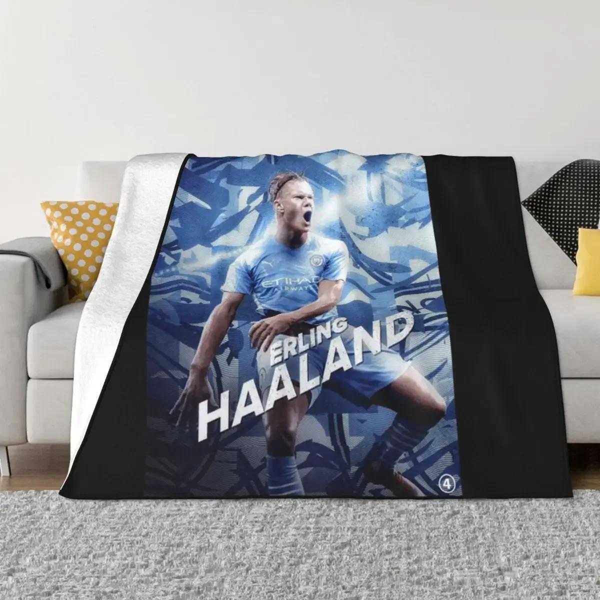 Shunika Chen Unisex Erling Haaland Throw Blanket Christmas Blankets For Sofas