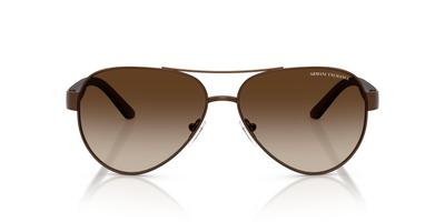 Armani Exchange Sunglasses for Matte Dark Gradient Lens 0AX2034S [ARMANI EXCHANGE] Men. Frame Brown. Lens Brown. Width 59mm.