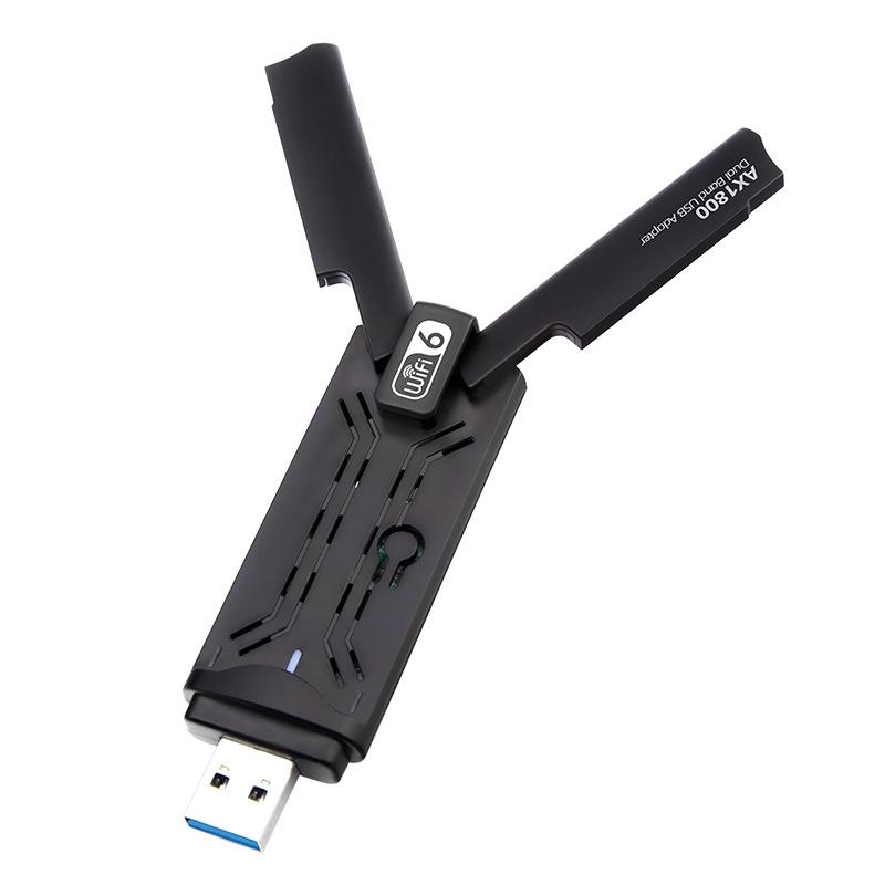 USB3.0 WiFi6 Dvoupásmová 1800M Bezdrátová síťová karta s 5G Vysokorychlostním přijímačem/vysílačem