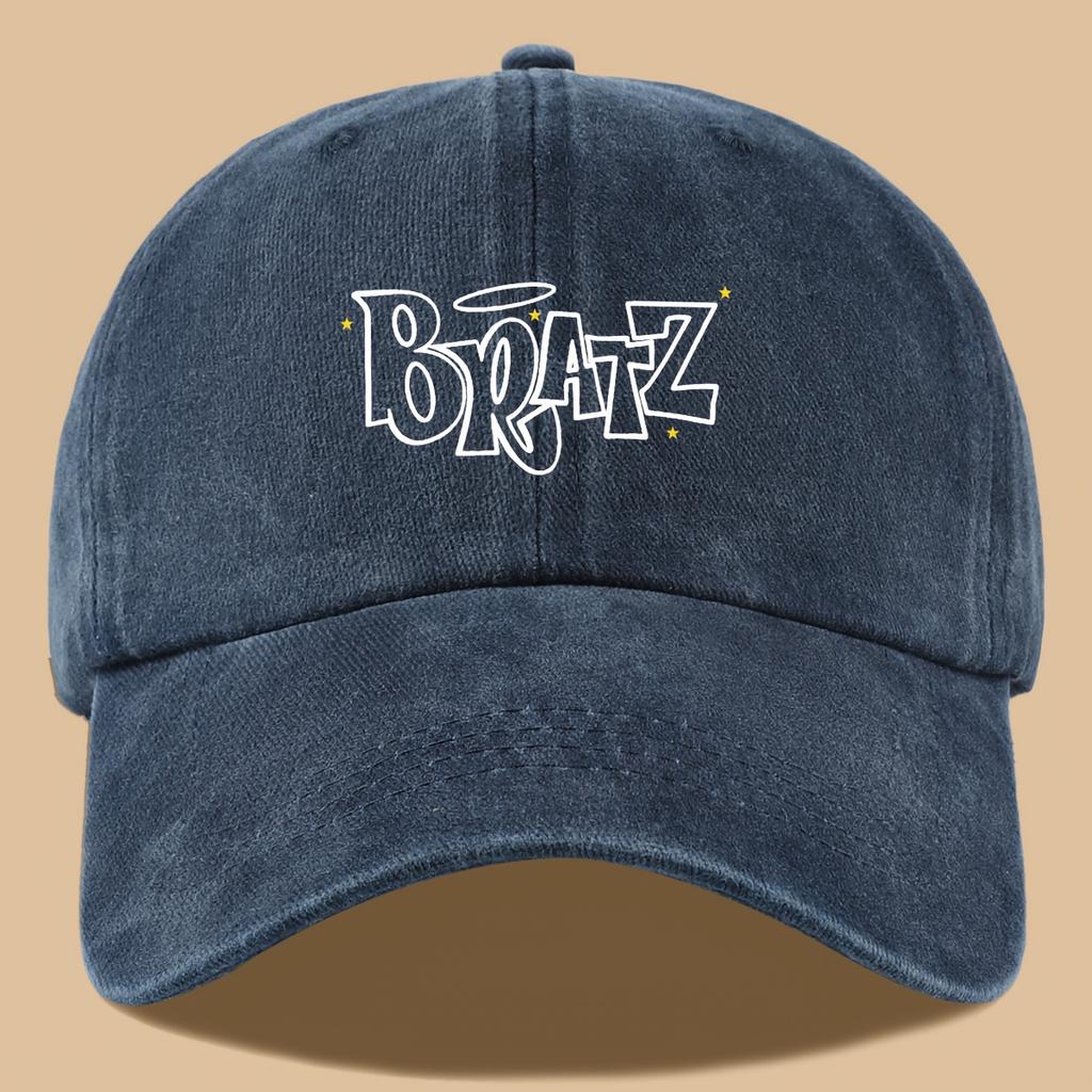 1pc BRATZ Print Trucker Hat  Vintage Washed Baseball Cap with Bratz Breathable Adjustable Unisex Outdoor Hat for