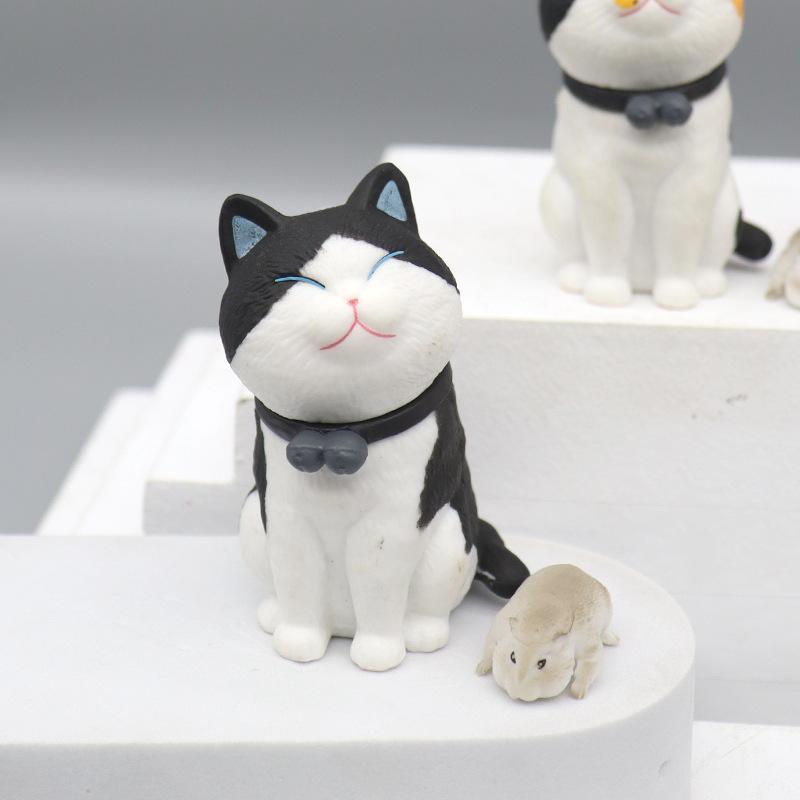 Cat Collection Funny Mini Cats Miniatures Bell Creative Ornaments Dancing Doll Toy
