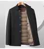 Plus Size Men's Trendy Winter Down Jacket - Thickened Business Mid-Length Coat for Middle-Aged and Elderly Dads