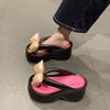 Fashion Flip-flops Women's Summer Outer Wear 2025 New Internet Celebrity Super Fire Thick Bottom Heightening Pinch Foot Beach Cool Slippers