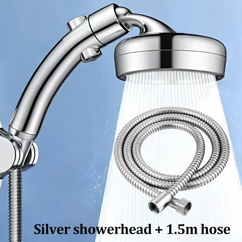 Large Panel Water Outlet Shower Head 2-in-1 Adjustable Elbow Booster Shower Head Faucet Bath Shower Set Bathroom Accessories