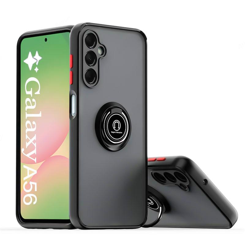 Matte Translucent Phone Case For Samsung A56 A16 A26 A36 A55 A35 A15 A54 A34 A14 A25 Magnetic Ring Holder Protector Cover