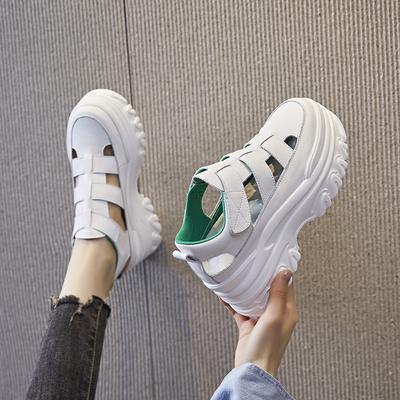 Sommertasche Kopfsandalen tragen neue innere Höhenerhöhung Muffin dicke Sohle faule Papa-Schuhe A