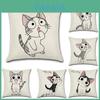 Cat Cushion Cheese Cover Chis Sweet Home Decorative Pillow Case Linen Cotton