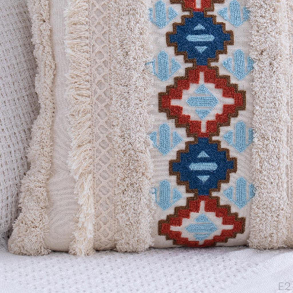Cover Tufted Throw Case with Tassel Square Rectangle Woven Decorative Sofa Bedding Cushion