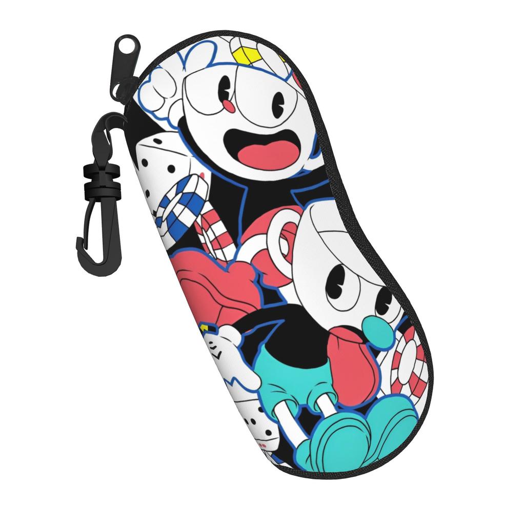 Harajuku Cartoon Glasses Case The Cupheads Accessories Zipper Eyewear Protector Cartoon Eye Contacts Case