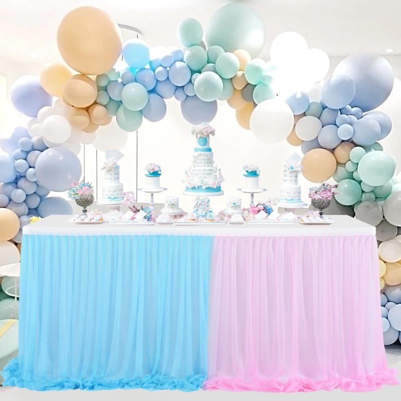 Stretch Yarn Cross-striped Table  Skirt Rectangular Table Round Table Skirt Wedding Party Decoration
