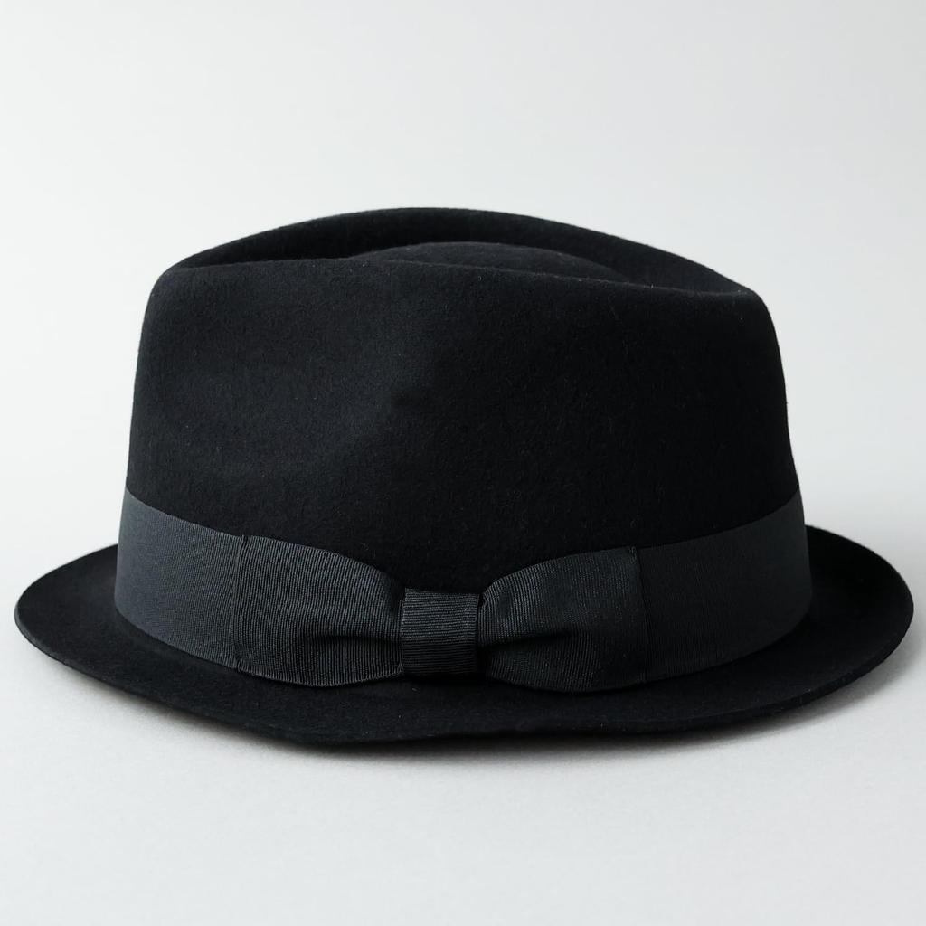 Reck Hatter Australian Wool Short Brim Felt Wide Size Size M Men's Hat, Brim, Fall/Winter, Black, RH-104,