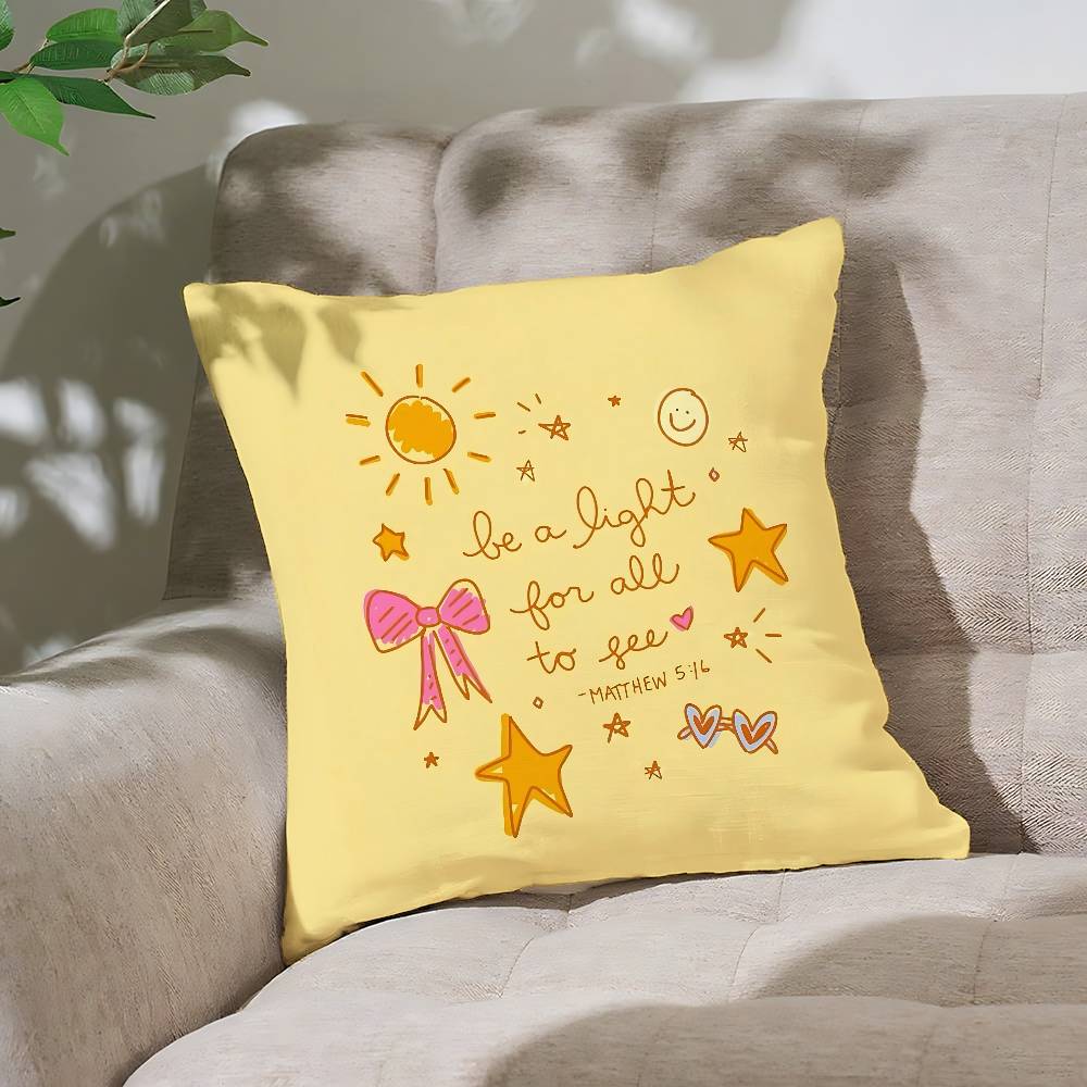 Verse Of The Christian Bible Jesus Pillow Case Cushion Cover Soft Cute Pillow Case For Car Sofa Pillowcase Polyester With Zipper