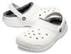 CROCS Classic Lined Clog Sandals, White/Gray, 26cm