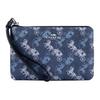 New Corner Zip Leather Coin Purse, Clutch Women's Blue 88083-SVQB8
