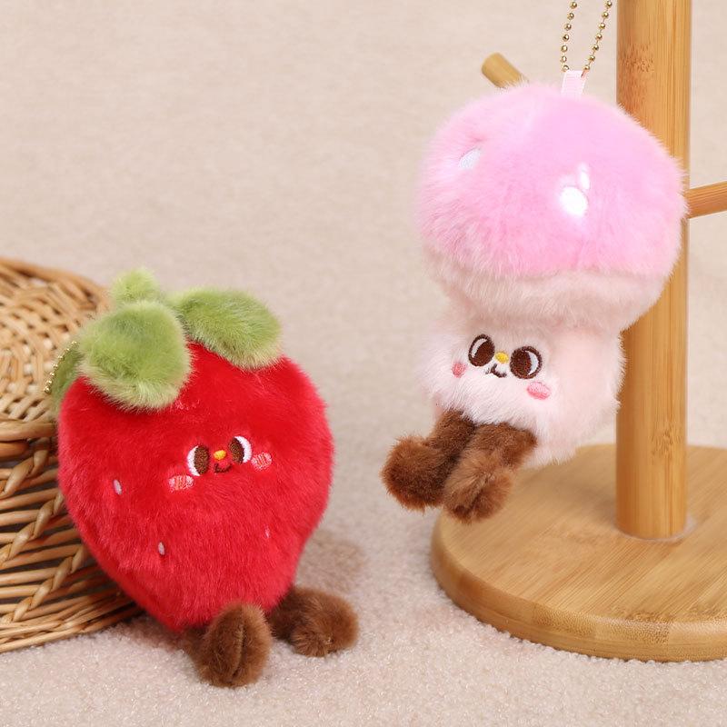 1Pcs Pineapple Strawberry Avocado Eggplant Soft Stuffed Pendant Doll Simulation Cartoon Fruits Vegetable Plush Toy Fun Gift