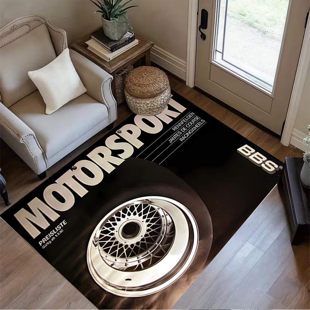 Bbs Wheel Floor Rug Office Rug Perfect for Game Room Study Room Decorate Room Living Rooms Antislip Carpet Decorate Offices