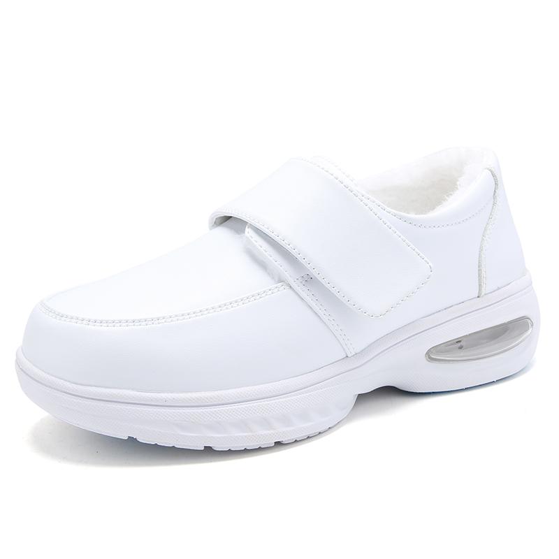 Shoes winter soft sole air cushion flat bottom wedge heel velvet cotton shoes warm medical shoes