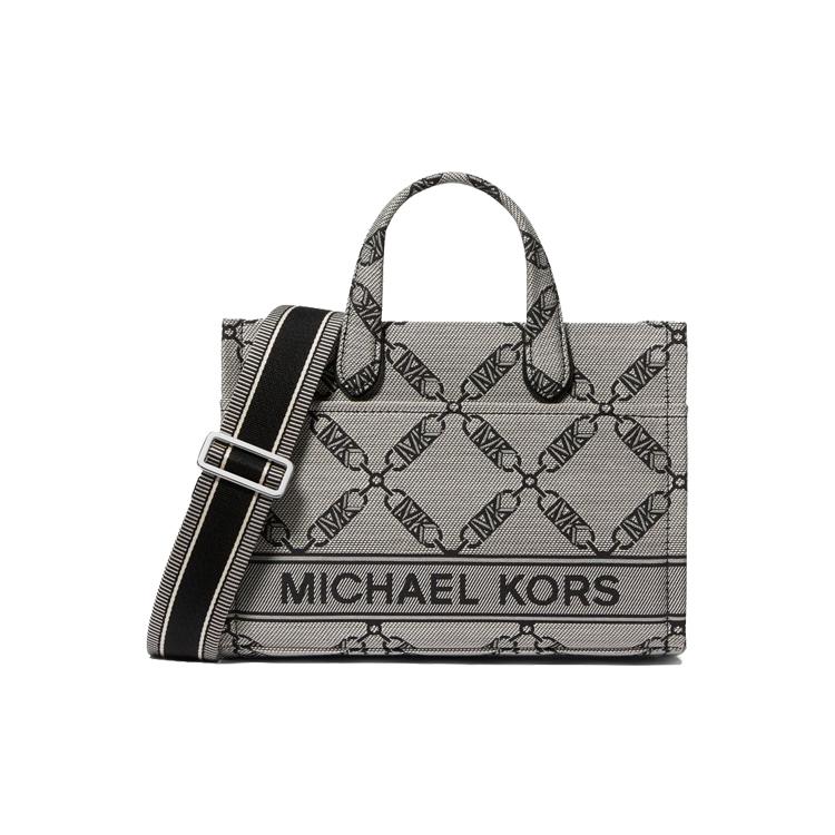 New MICHAEL KORS Gigi Jacquard Tote Bag Shopping Bag Handbag Small Size Women's Gray & Black 30S3S3GM5J-006