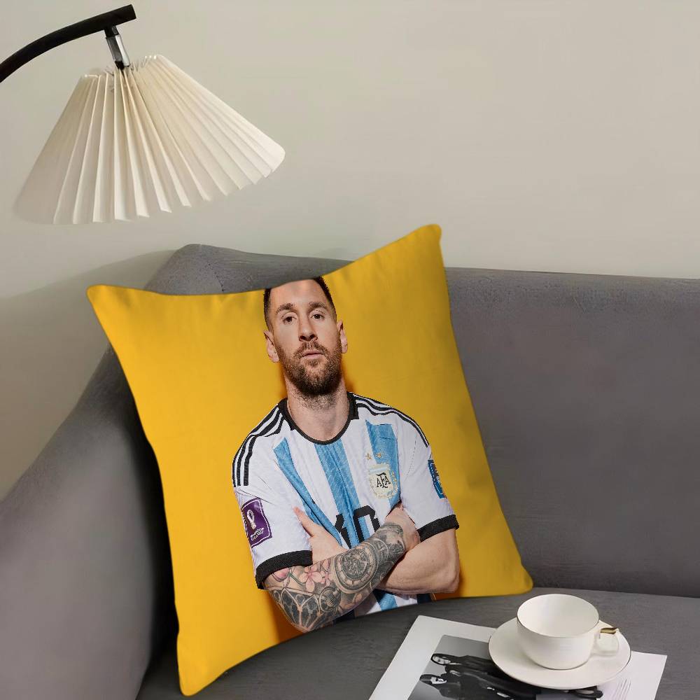 Football Star L-Lionel M-Messi Pillow Cushion Cover Pillowcase Living Room Sofa Home Decor Customized