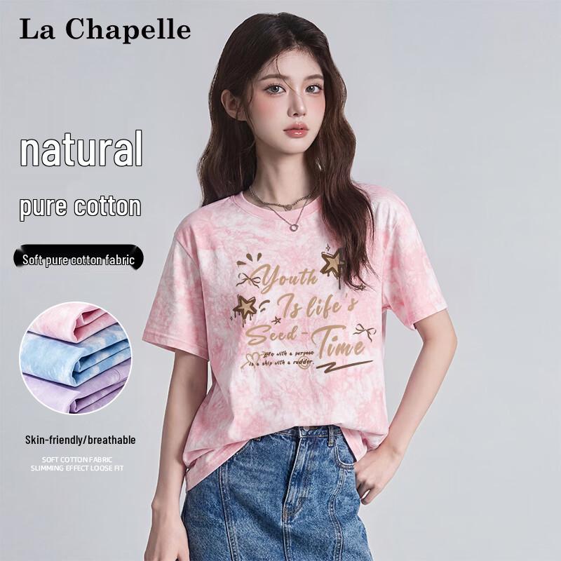 La Chapelle Women s Relaxed Fit Tie-Dye Cotton Tee 2XL