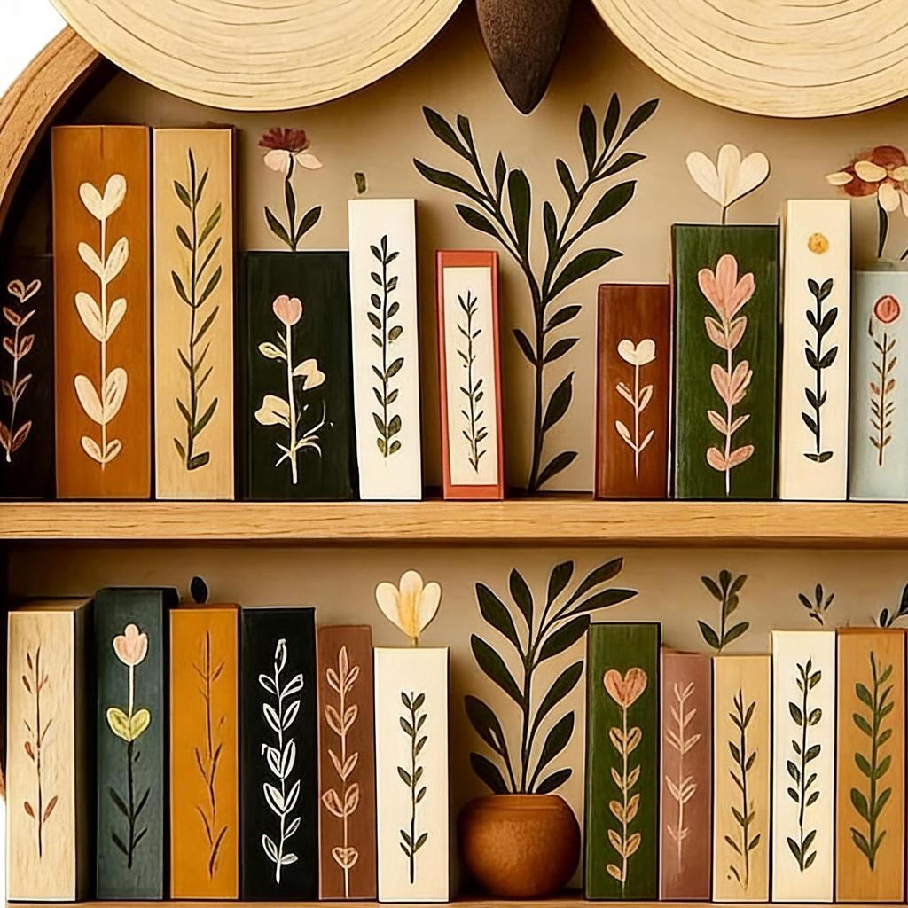 Book Lover Ornament Animal Wooden Cute Holiday Supplies Animal Bookshelf Ornament For Kids Adults Family Home Birthday Halloween