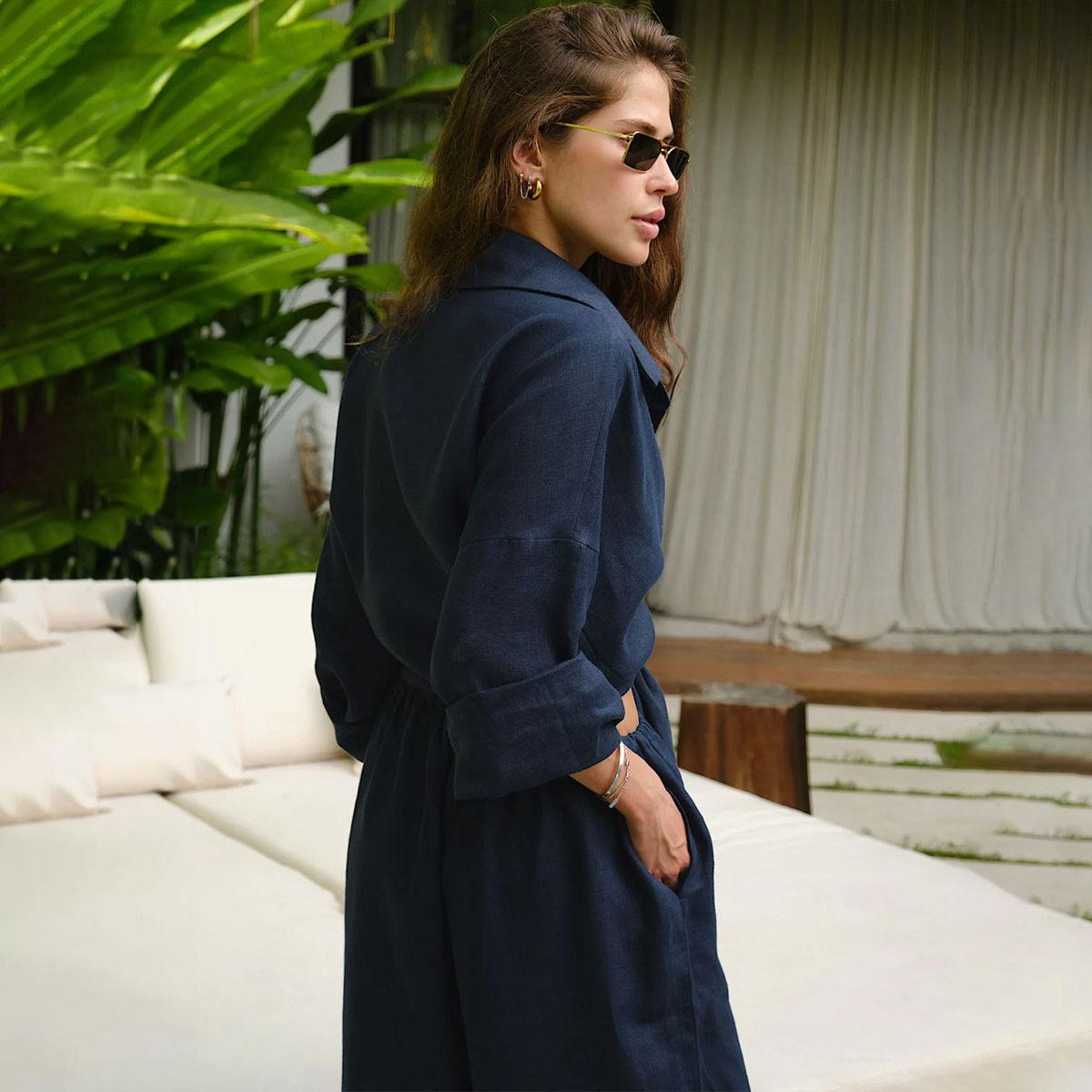 Комплект из двух предметов с квадратным воротником и длинными рукавами — фото 5