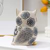 Minimalists Owl Sculpture Flower Pattern Resins Figurine for Desk and Book Shelves Decoration Gift for Animal Enthusiast