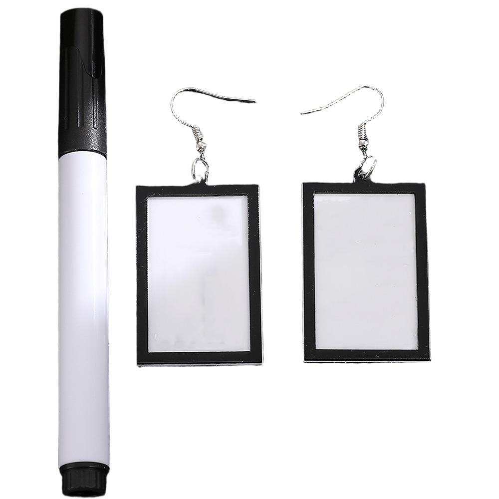 

Acrylic Message Board Earrings Fun Erasable Drawing Board Dangler Pendant Earrings Daily Jokes SET