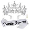 Birthday Party Decor Prop Crown Glitter Shoulder Strap Birthday Sash Set Festive Fun Essential