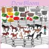 Farm Scene Animal Models Set Pvc Farm Animal And Vegetables Figure Toy For Kids Play And Decoration