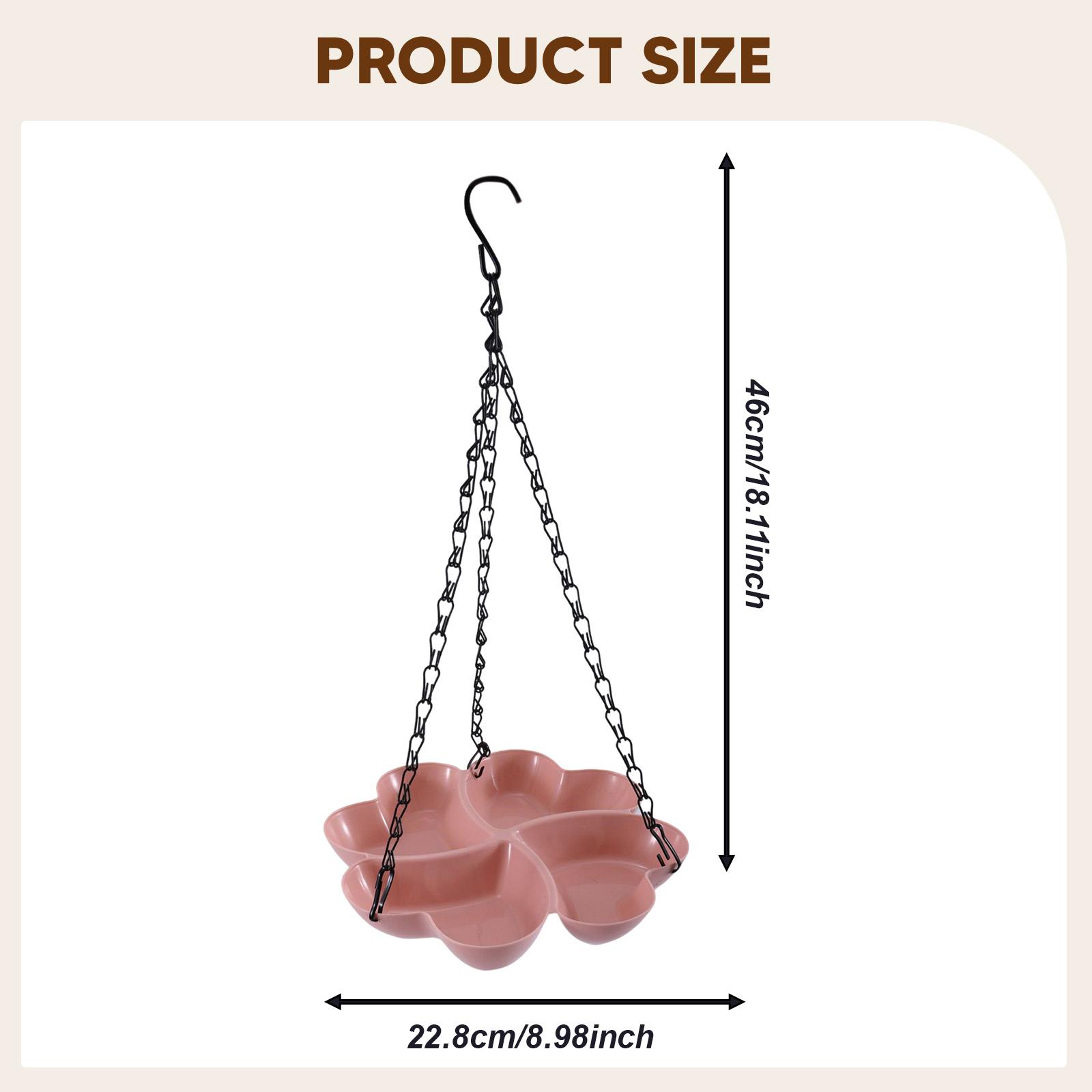 

Bird Feeder Hanging Bird Feeding Tray Bird Water Bowl for Outdoor Garden Patio Parrots Doves Bird Feeding Supplies розовый