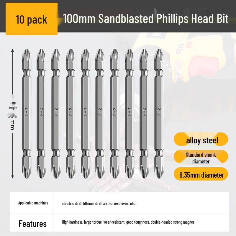 Industrial-Grade Magnetic Phillips Screwdriver Bit Set - Super Hard for Electric Screwdrivers and Hand Drills