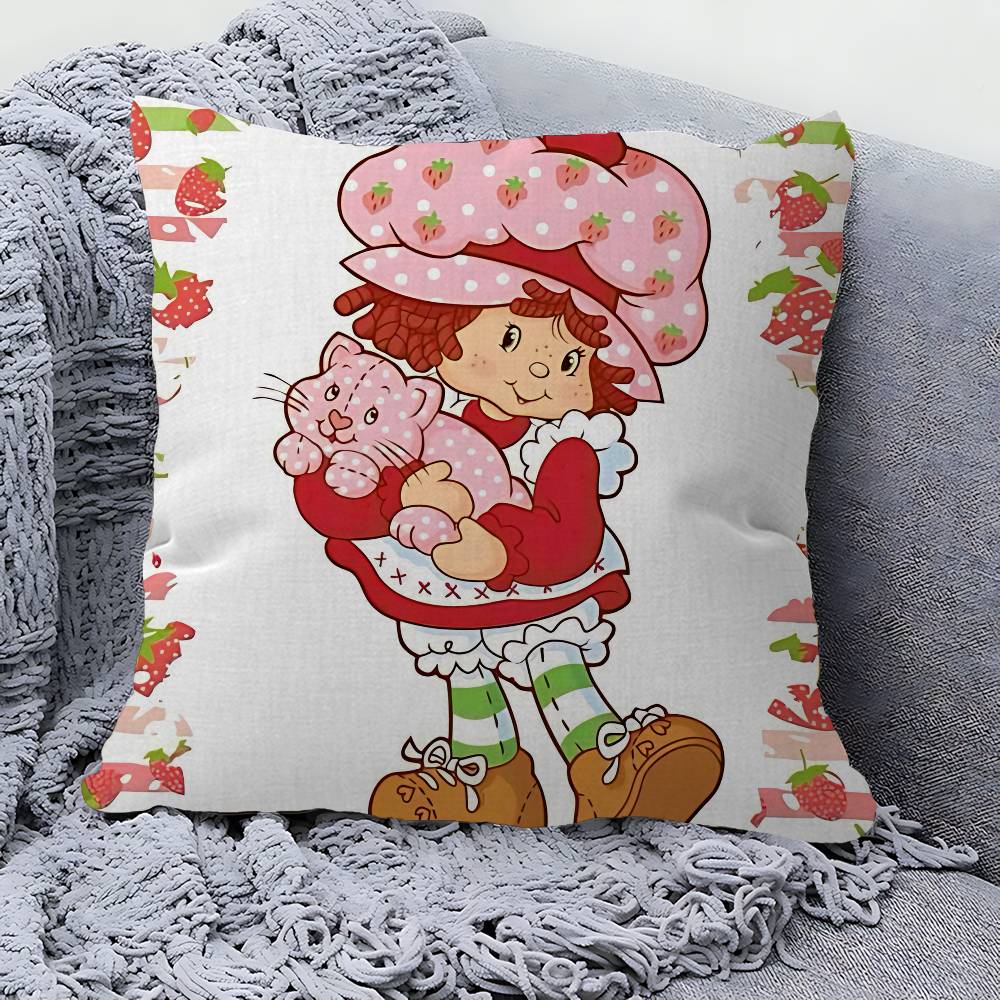 S-Strawberry-shortcake Girl Pillowcase Toon Gift Cushion Cover Bedroom Home Sofa Chair Seat Decor Pillow Case