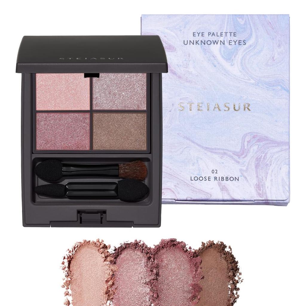 In STEIASUR Unknown Eyes 02 LOOSE RIBBON 4g Personal To [STEIASUR][Official][Made Japan] Color/Brown/4-Color Eyeshadow/No Bottom-Up/Highly