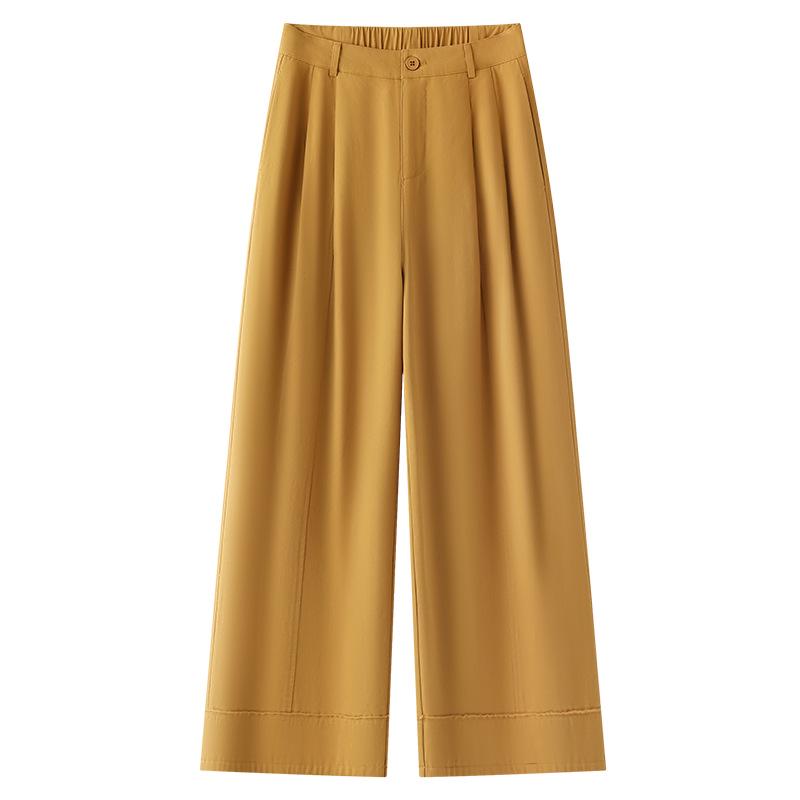 

Women s Summer 2025 High Waist White Wide-Leg Pants - Lightweight, Casual, Straight-Leg Design for Small Sizes XL жёлтый