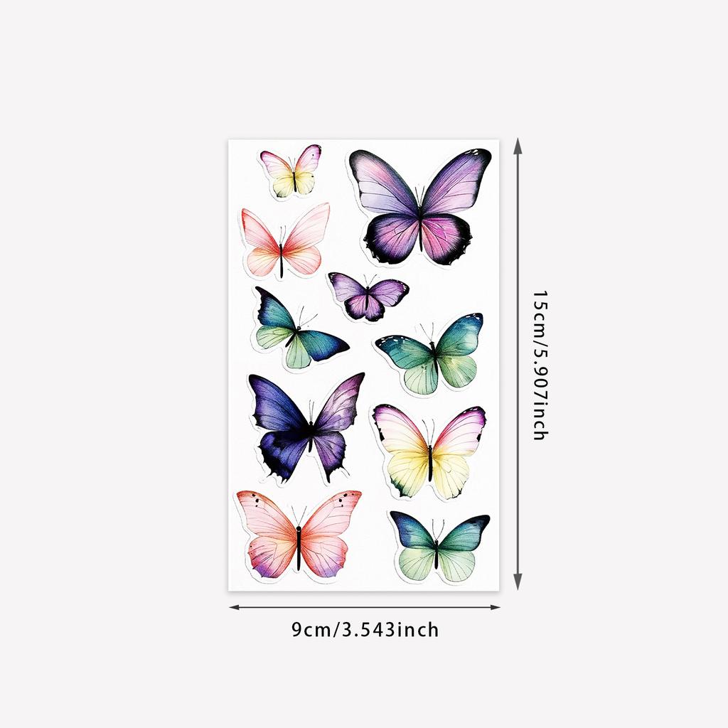 Purple And Black Gradual Change Glitter Butterfly Tattoo Sticker, Waterproof And Long-Lasting, Pure Desire Collarbone Sticker