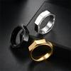 Stylish Polygonal Titanium Steel Ring, Trendy Personalized Couple Ring Jewelry