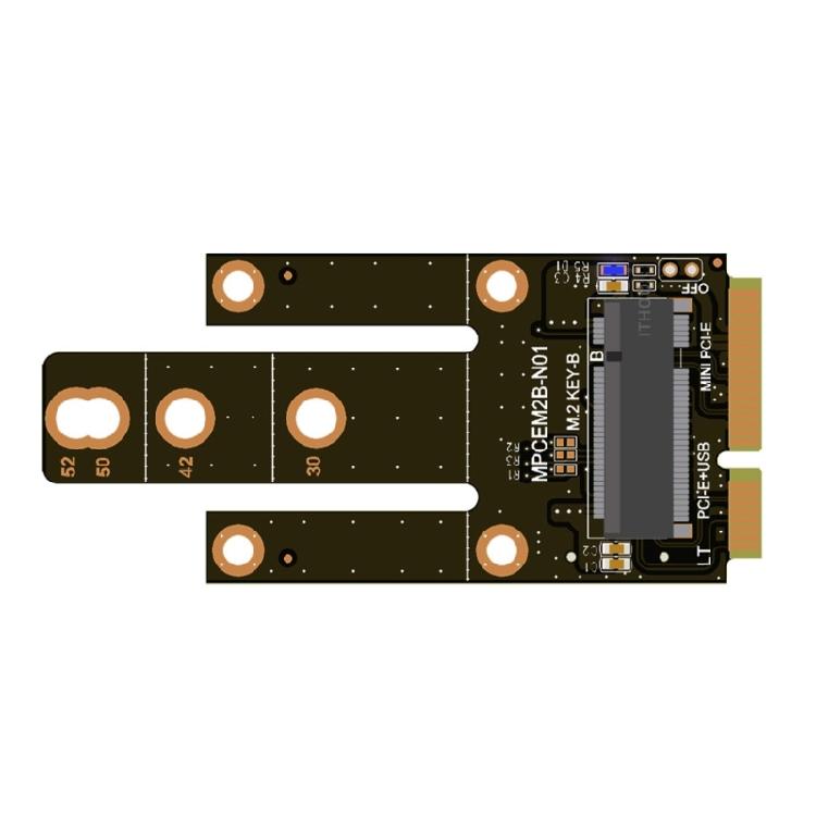 

M.2 NGFF Key B to mPCIE Conversion Adapter with Card Slot Module to Motherboards mPCIE for Networking Module