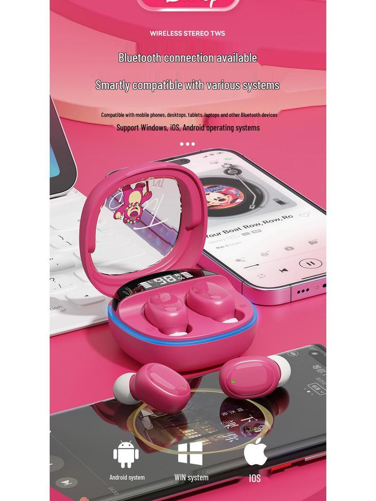 Disney Licensed M41 Wireless Bluetooth In-Ear Headphones with Digital Display - Cute and High-Value Audio Experience
