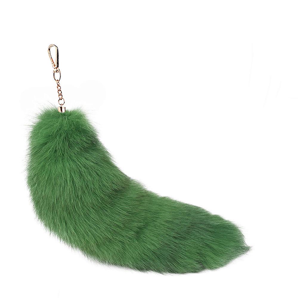 Silver Blue Fox Fur XL Pendant: Real Fur Women's Bag Charm & Car Keychain