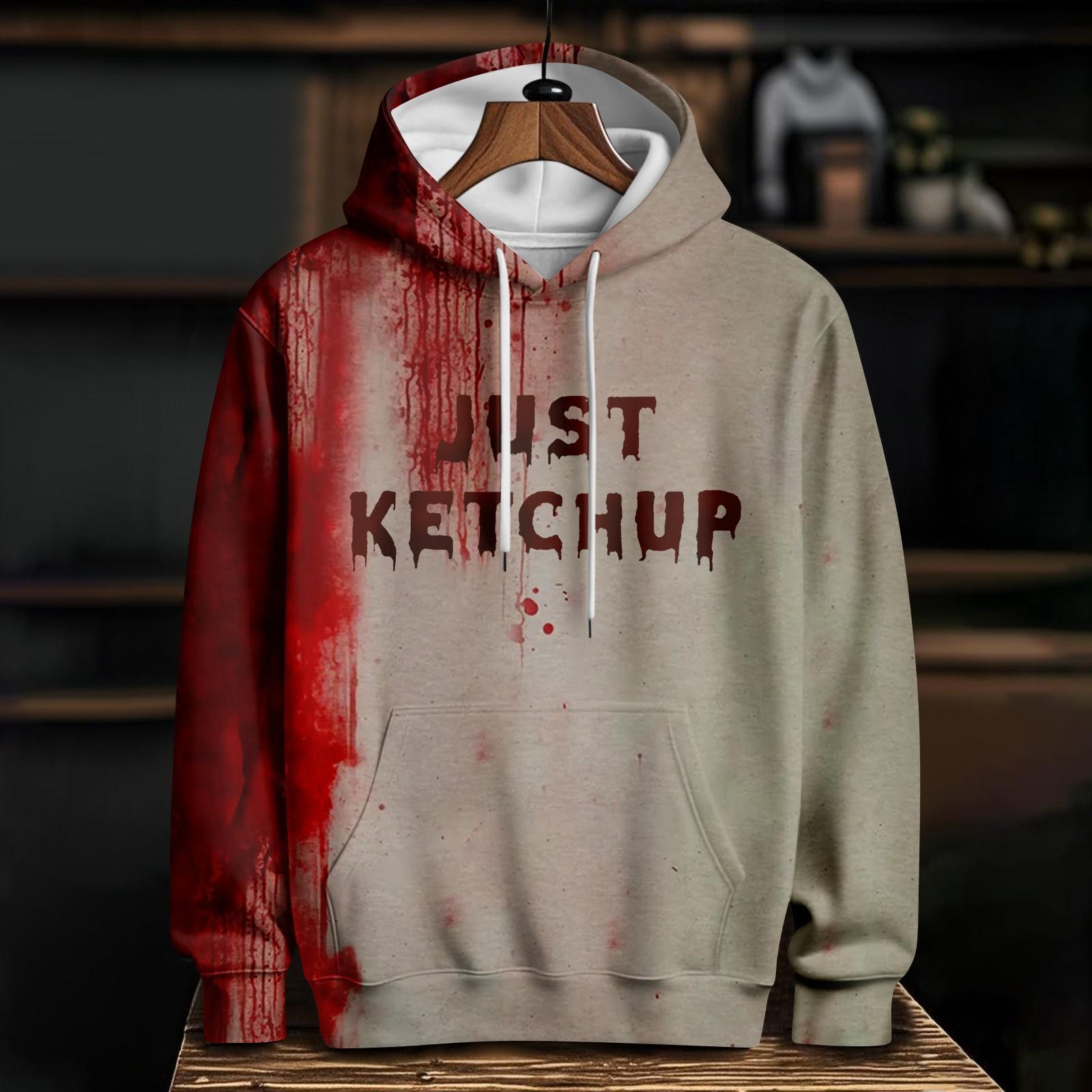 

Women s Casual Fashion Halloween Printed Long Sleeve Pullover Hooded Sweatshirt XL винний