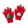 1 Pair Christmas Knitted Gloves Men Women Winter Warm Thick Plush Gloves with Xmas Charm Outdoor Cycling Cold Weather Thermal Full Finger Gloves