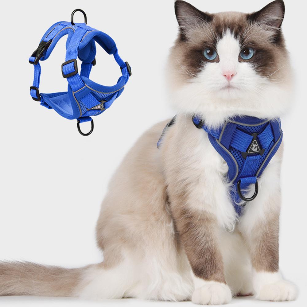 

Сетчатая шлейка для кошек, защита от побега, жилет для питомца, шлейка с поводком для маленьких собак, кошек, для прогулок на улице, светоотражающая, нагрудный ремень для щенков и котят S