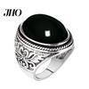 Finger Ring Men Vintage Artificial Gem Carving Band Jewelry Party Banquet Gift