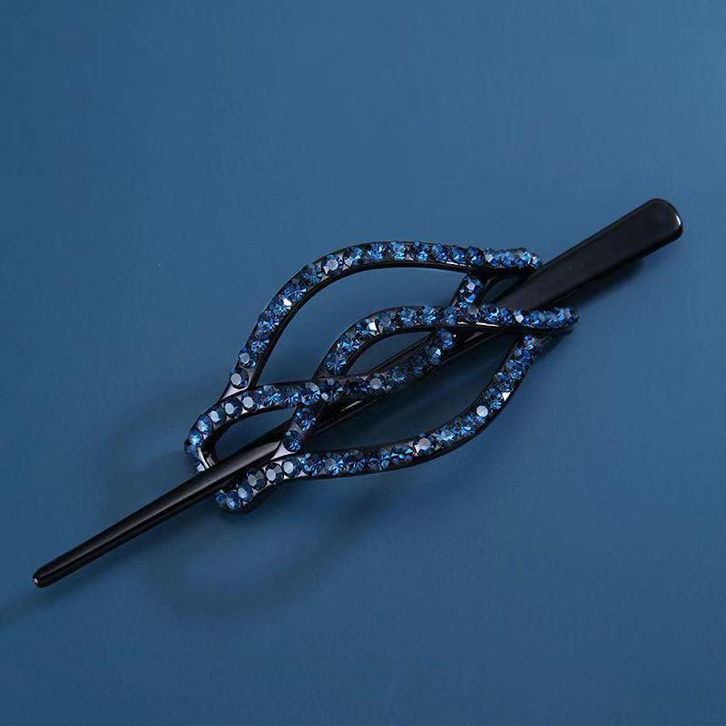 

Универсальная заколка со стразами для причесок пучок - Японская и корейская заколка для волос для женщин чернил синий