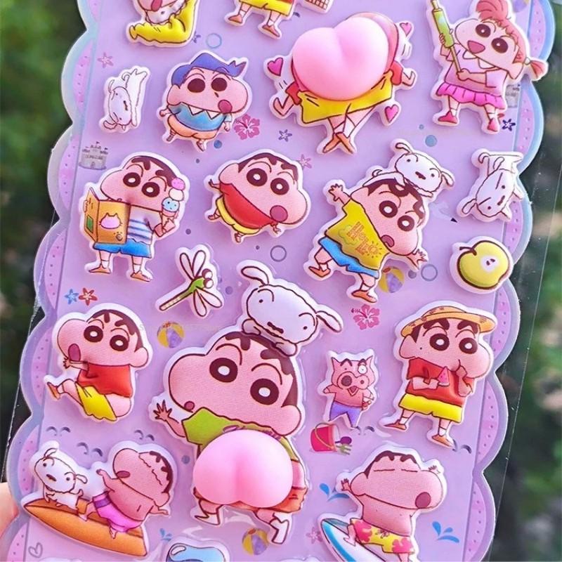 Crayon Shin-Chan Soft Pinched Happy Buttocks Sticker Children'S Decompression 3d Bubble Sticker Phone Case Decoration Sticker