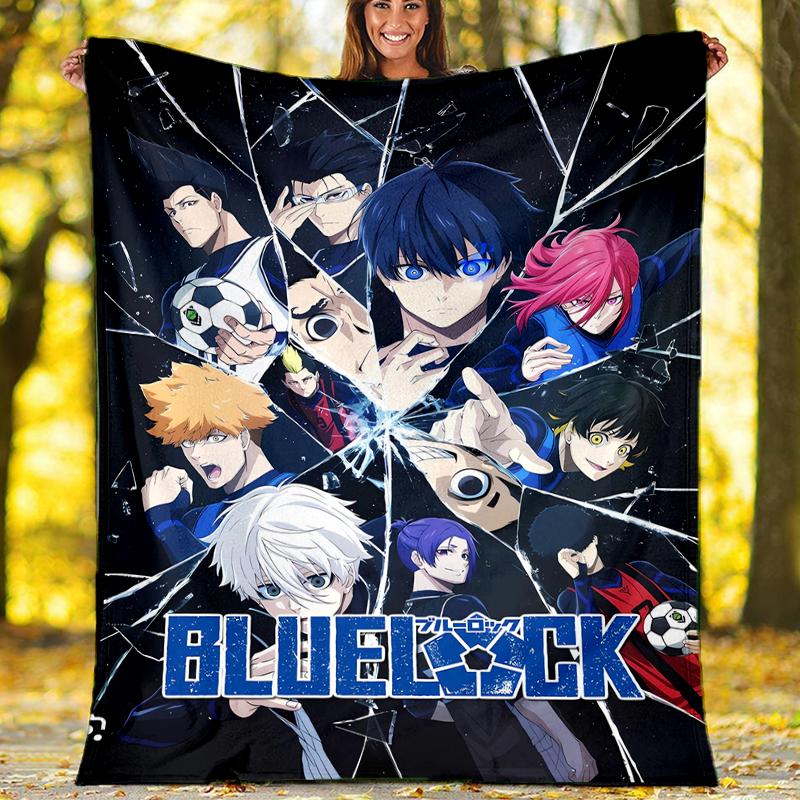 BlueLock Theme Printed Blanket - Perfect for Couch, Bed, Travel & Outdoor Use | Machine Washable, Cozy & Durable.